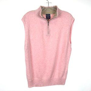 NWOT Mens Size XL Bills Khakis Pink Knit Quarter Zip Sleeveless Sweater